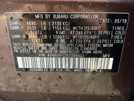 Subaru Outback, 2019 — сүрөт 12