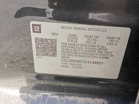 Chevrolet Sonic, 2019 — сүрөт 8